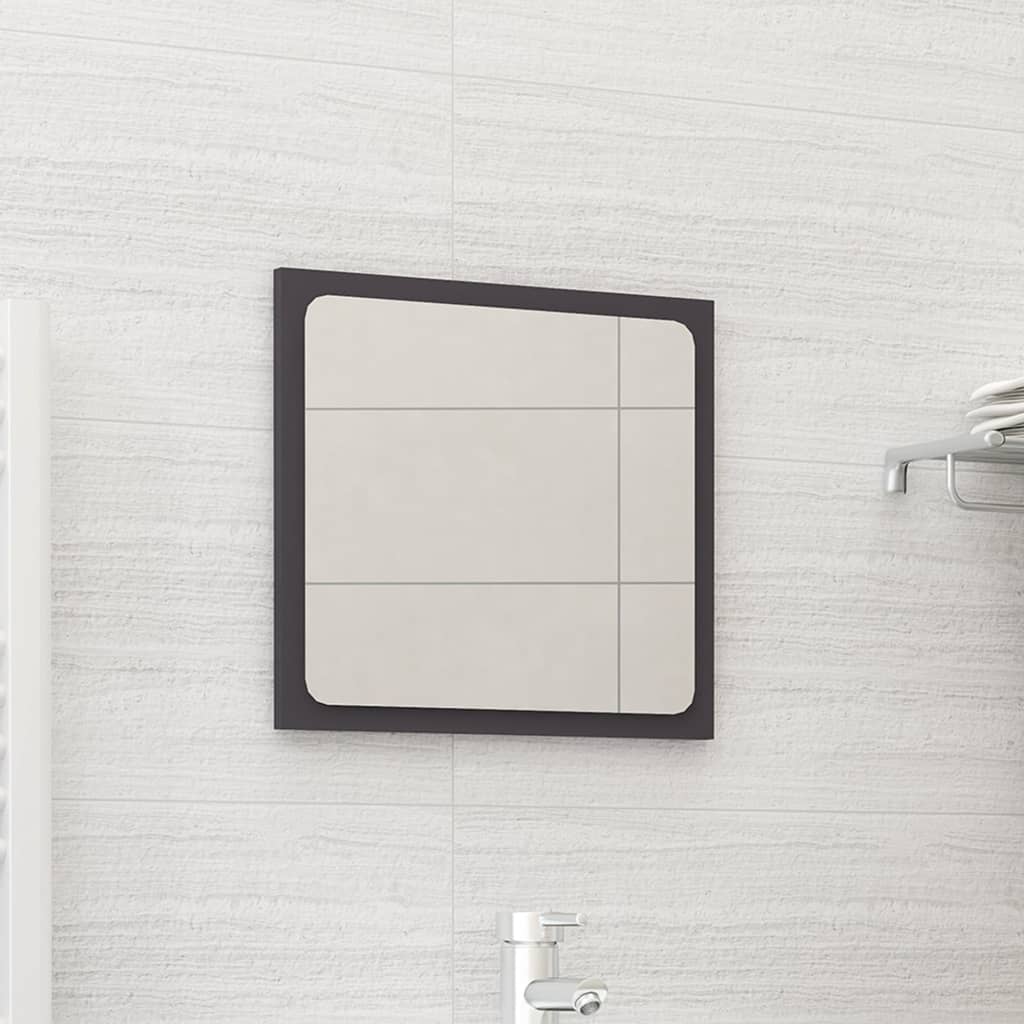 vidaXL Огледало за баня, сиво, 40x1,5x37 см, ПДЧ