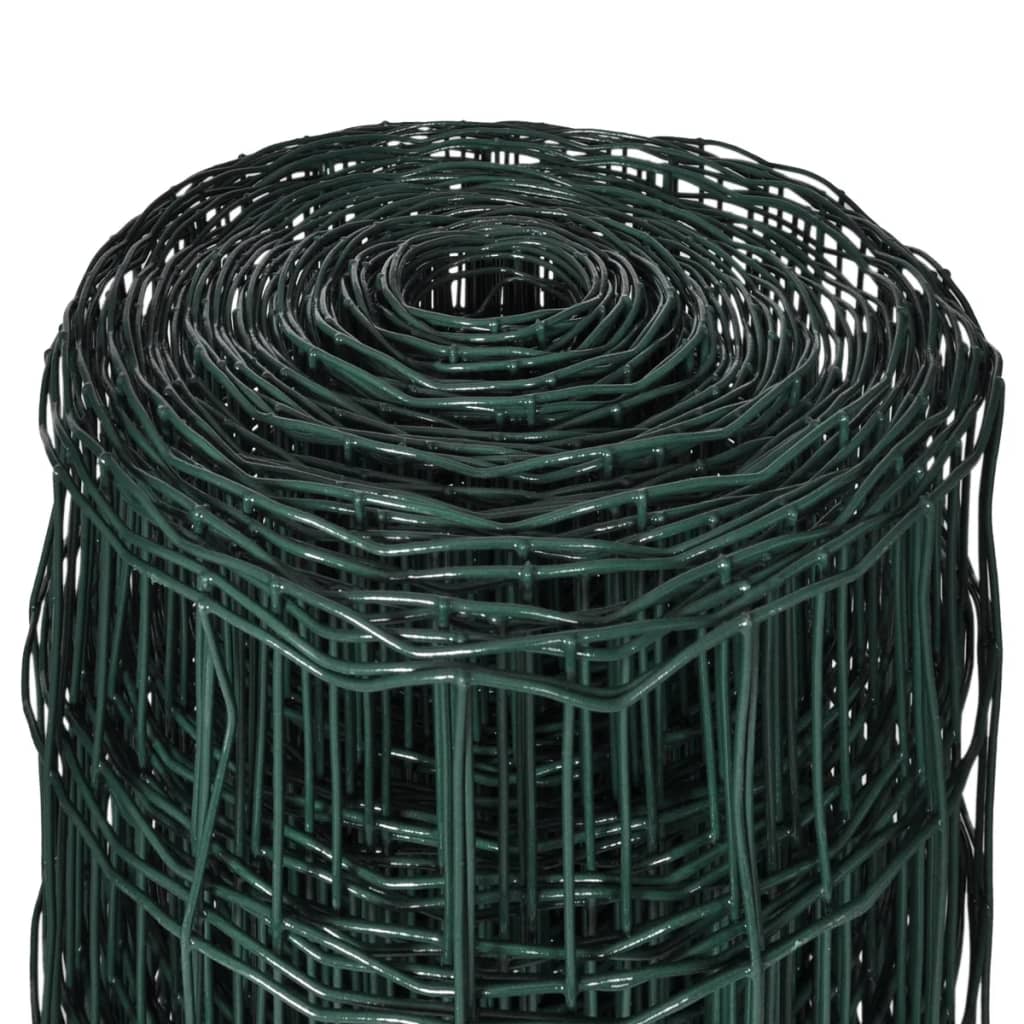 vidaXL Оградна мрежа, стомана, 25 x 1 м, зелена