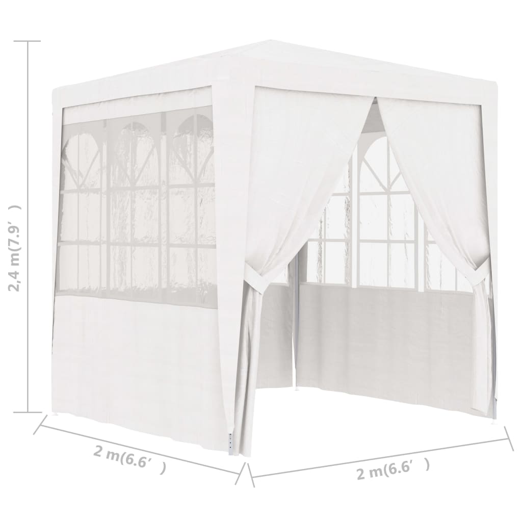 vidaXL Професионална парти шатра със стени 2x2 м бяла 90 г/м²