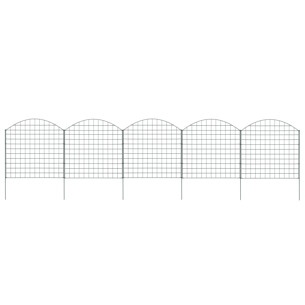 vidaXL Комплект дъгообразна градинска ограда 77,5x78,5 см зелено