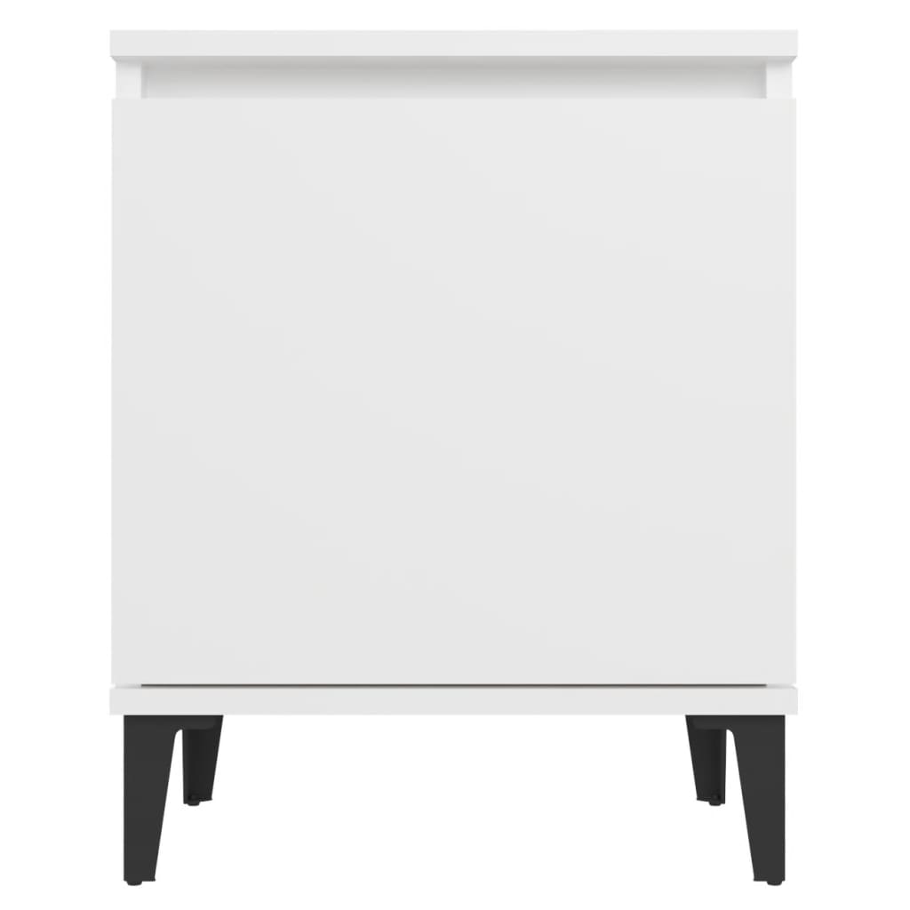 vidaXL Нощно шкафче с метални крака, бетонно сиво, 40x30x50 см