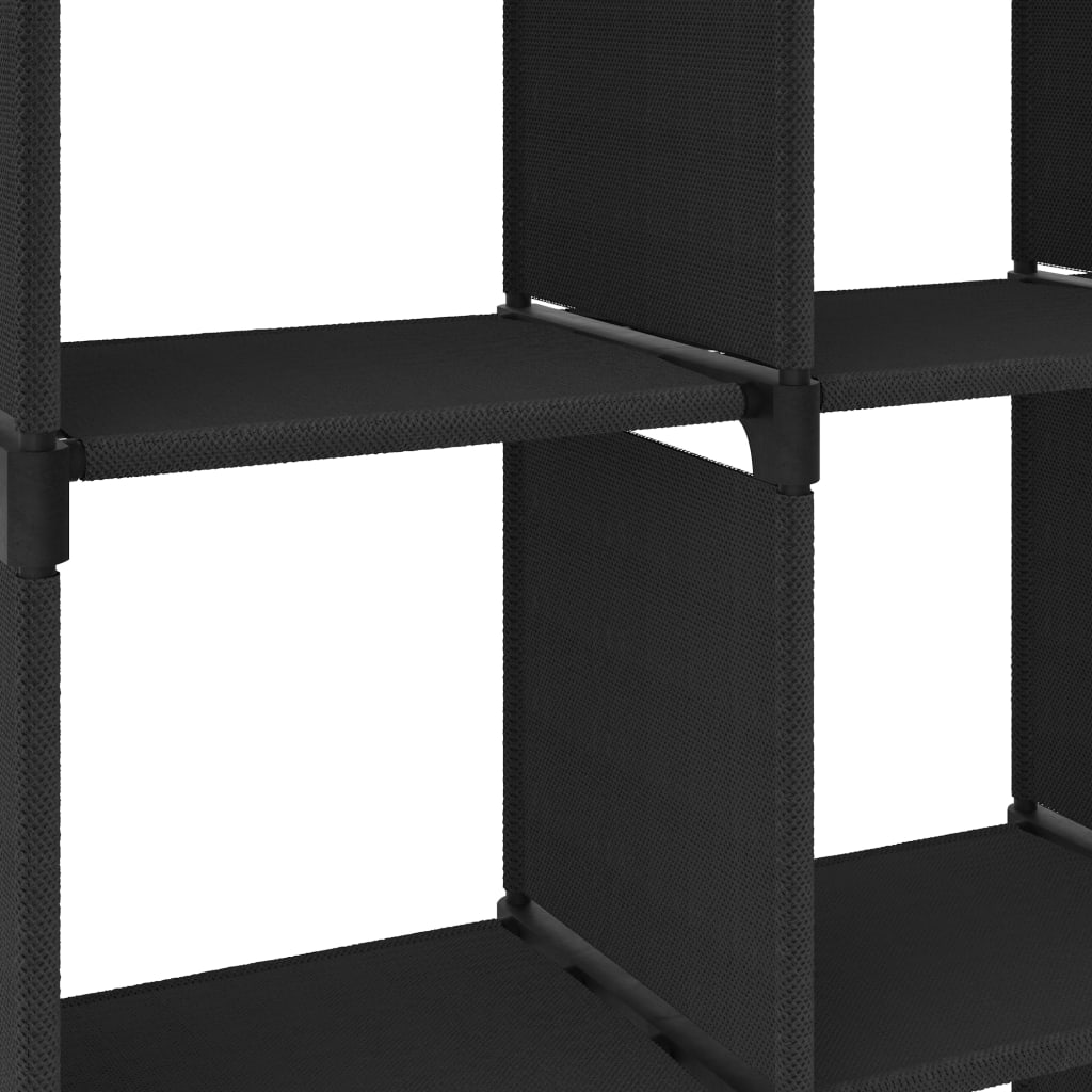 vidaXL Рафт с 5 кубични отделения, черен, 103x30x72,5 см, плат