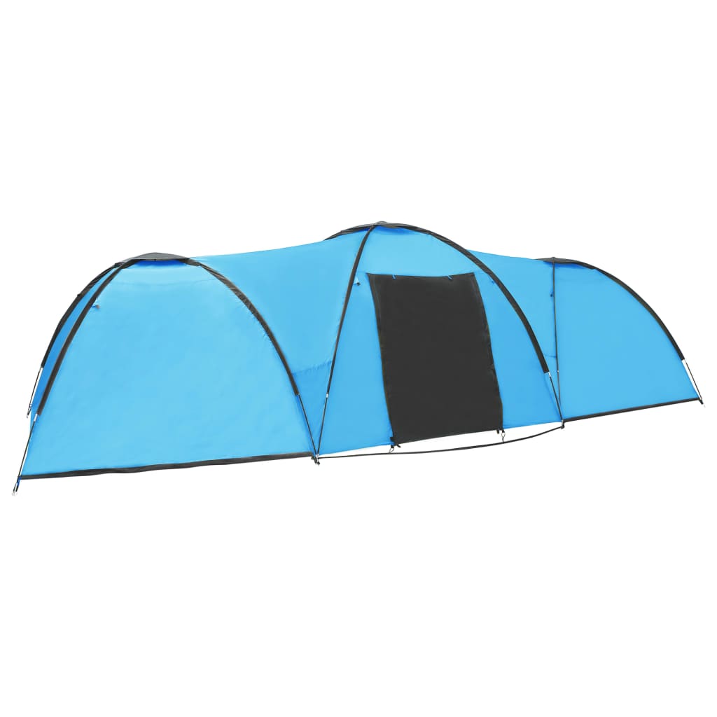 vidaXL Палатка за къмпинг тип иглу, 650x240x190 см, 8-местна, синя