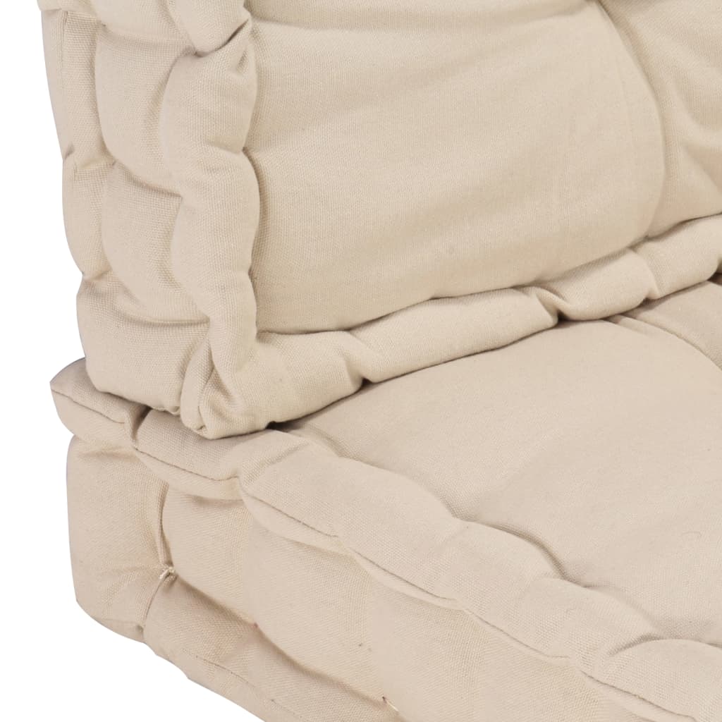vidaXL Палетни възглавници за под, 2 бр, памук, бежови