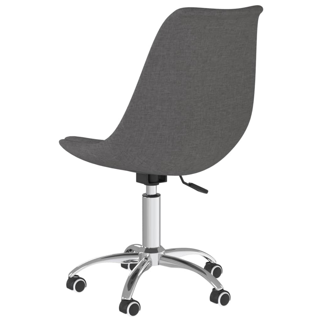 vidaXL Въртящ се трапезен стол, тъмносив, текстил