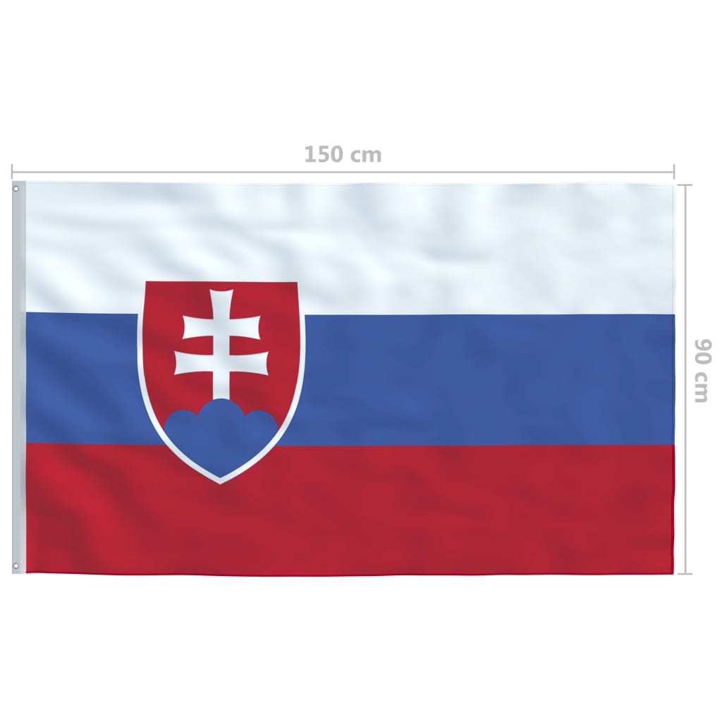 vidaXL Флаг на Словакия и алуминиев флагщок, 6 м