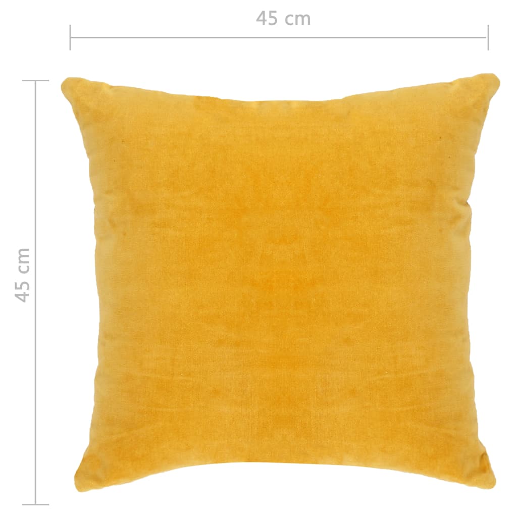 vidaXL Комплект възглавници, кадифе, 2 бр, 45x45 см, жълт
