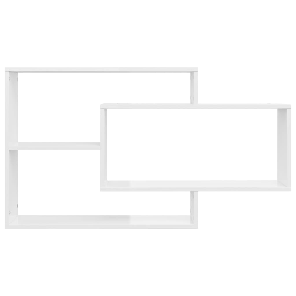 vidaXL Стенни рафтове, бял гланц, 104x20x58,5 см, ПДЧ