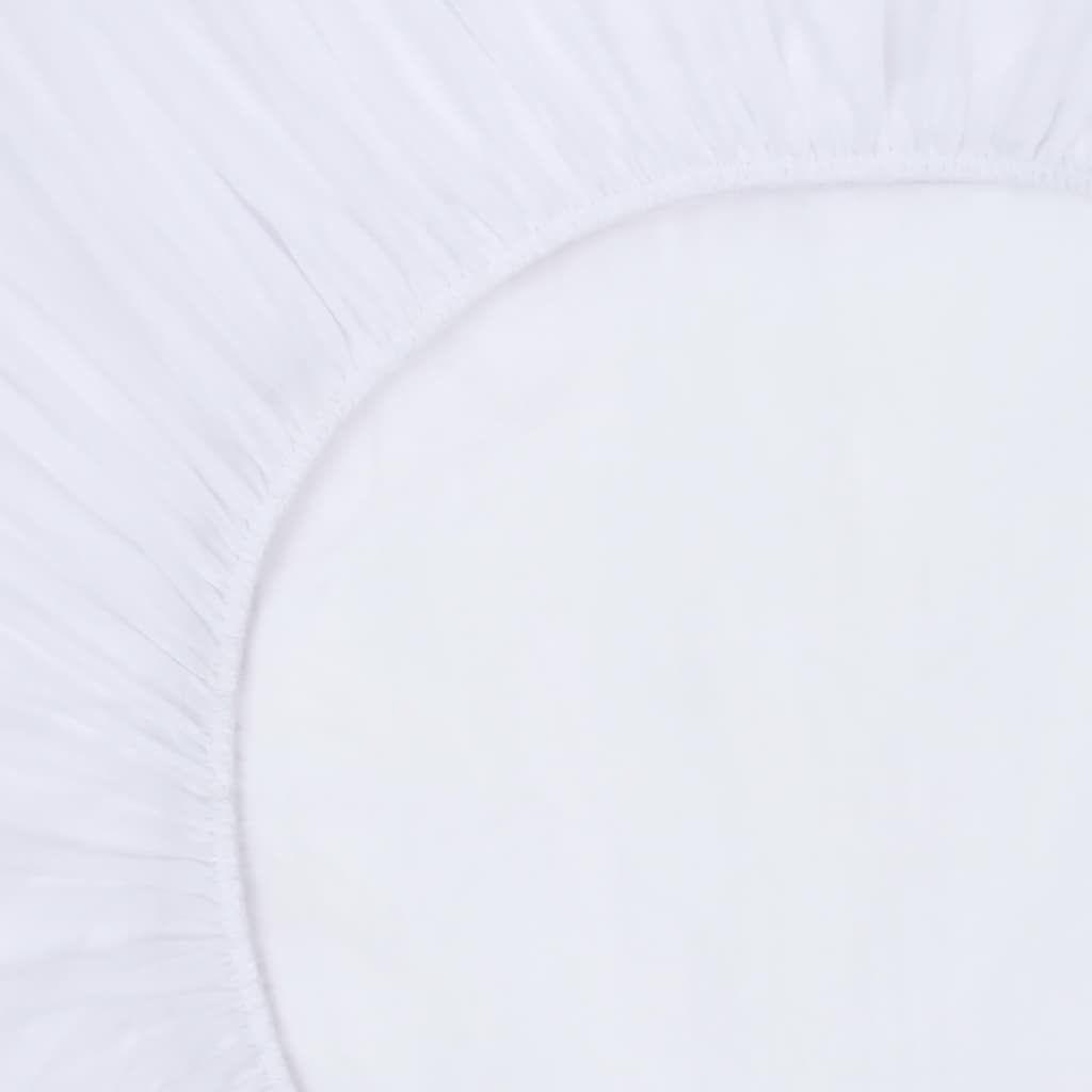 vidaXL Чаршафи с ластик, непромокаеми, 2 бр, памук, 140x200 см, бели