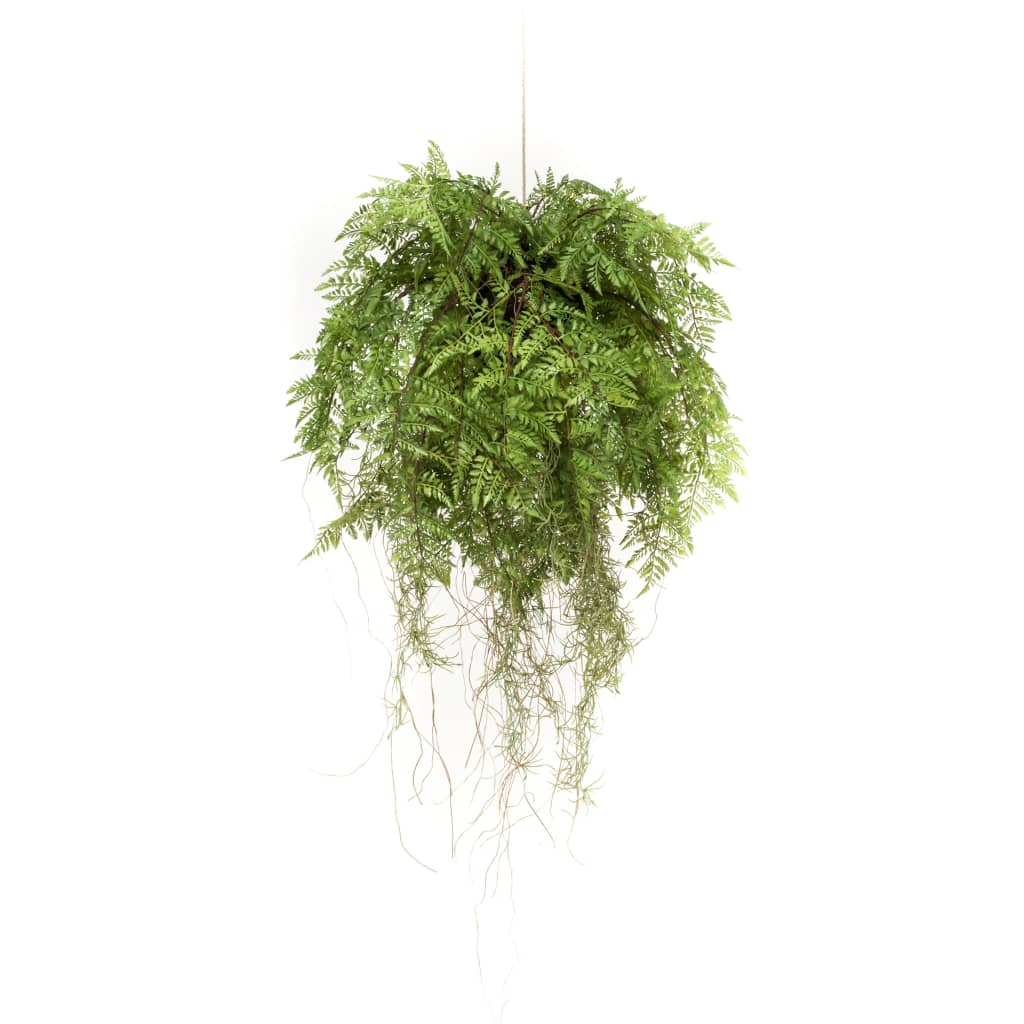 Emerald Изкуствена висяща папрат с корени, 55 см