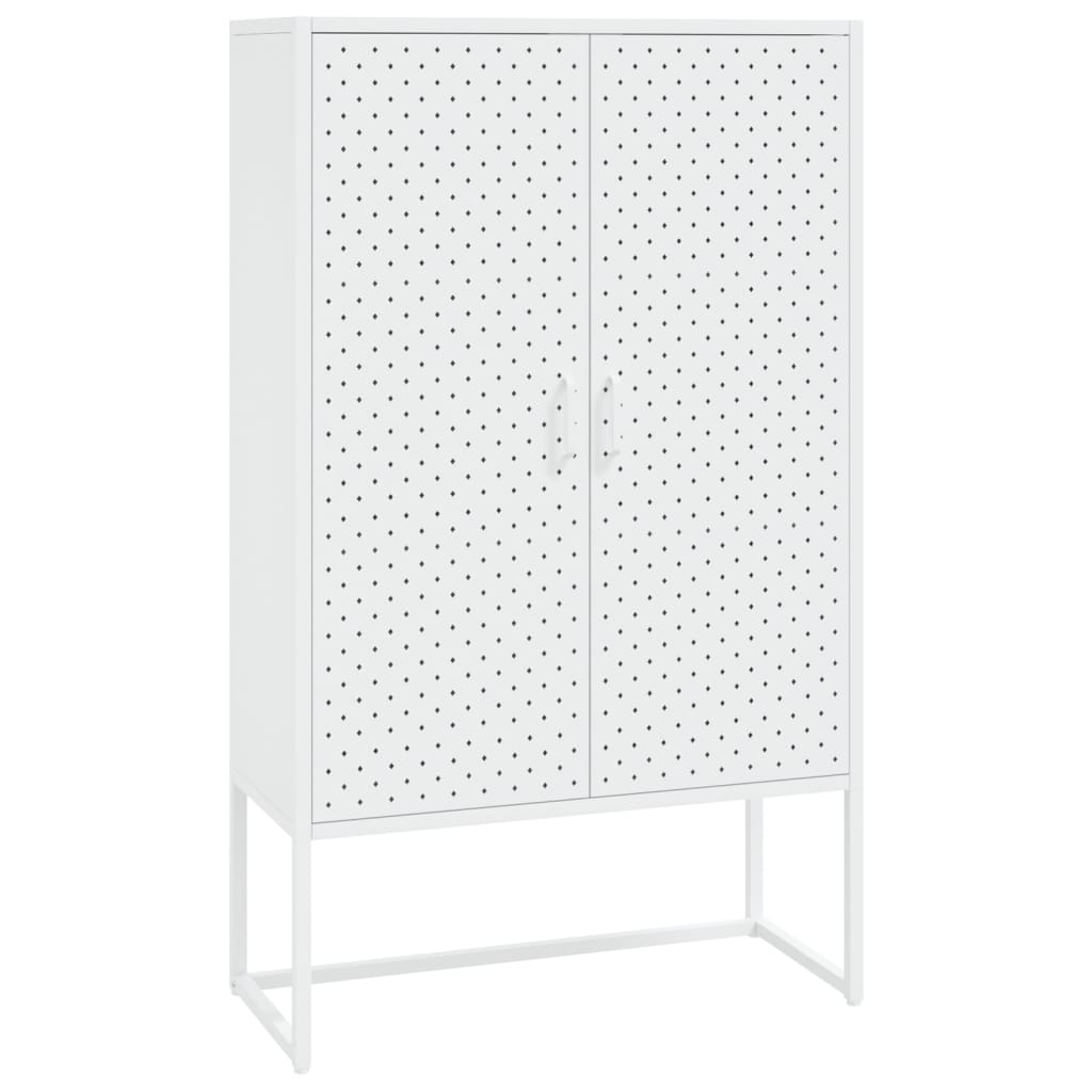 vidaXL Висок шкаф, бял, 80x35x135 см, стомана
