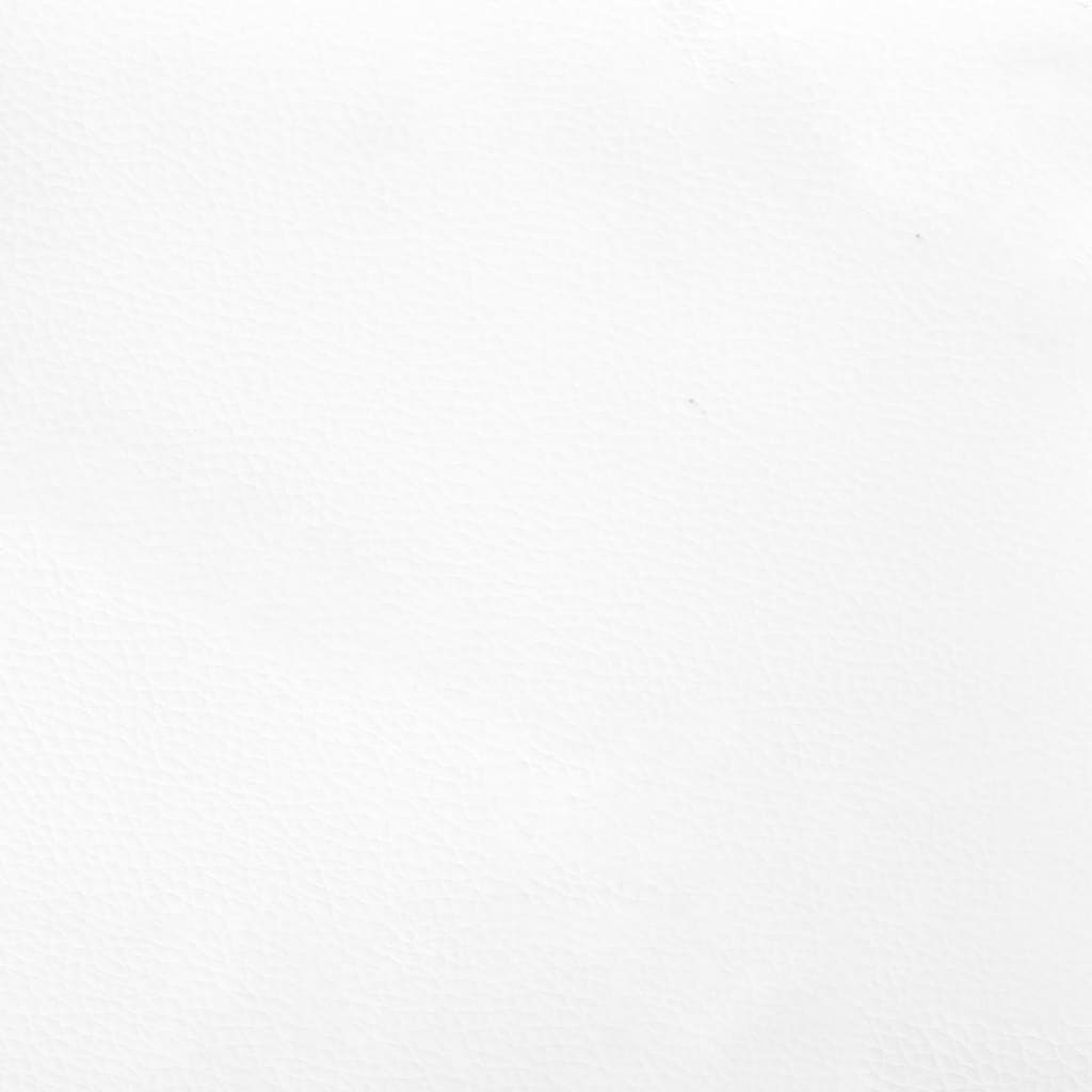 vidaXL Горна табла с уши, бяла, 203x23x118/128 см, изкуствена кожа