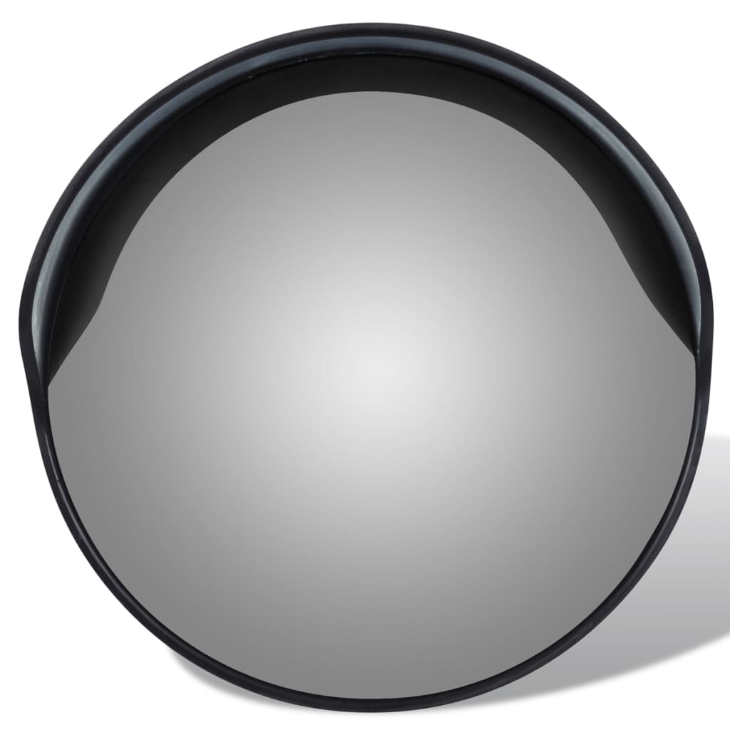 vidaXL Изпъкнало пътно огледало, PC пластмаса, черно, 30 см, улично