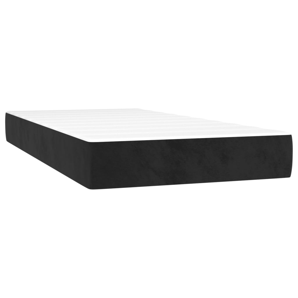 vidaXL Боксспринг легло с матрак и LED, черно, 80x200 см, кадифе
