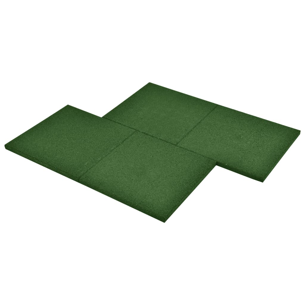vidaXL Ударопоглъщащи каучукови плочи, 12 бр, 50x50x3 см, зелени