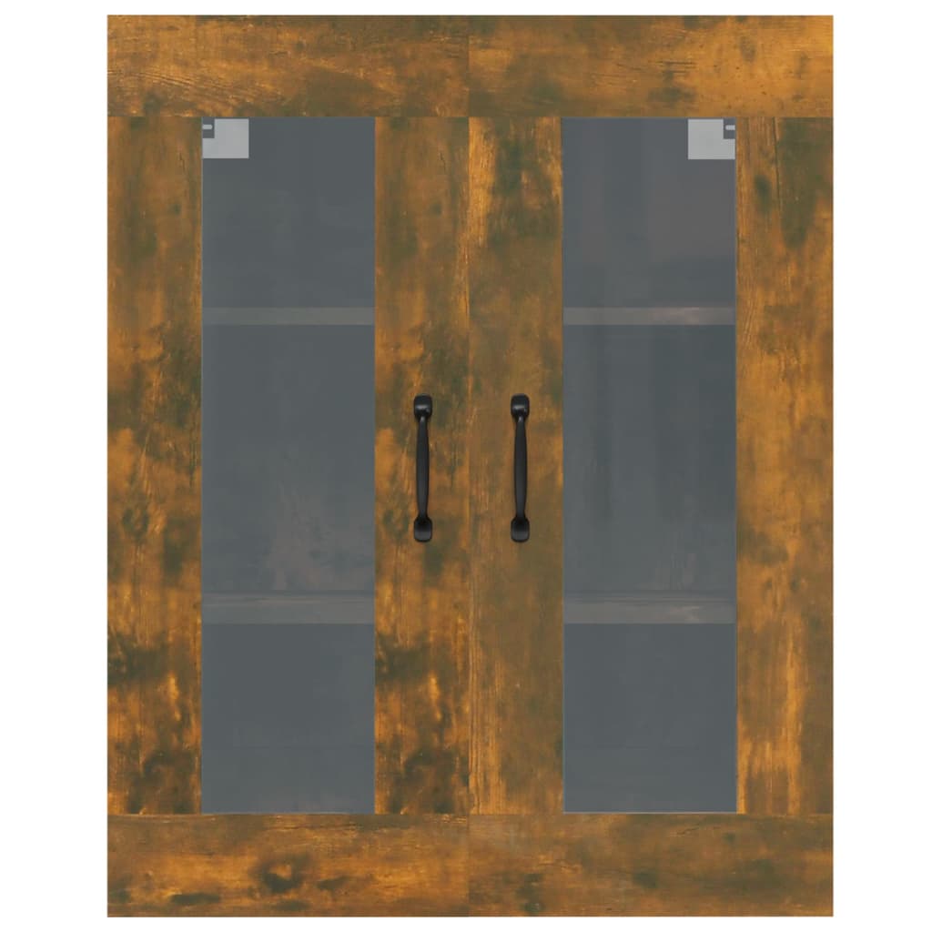 vidaXL Окачен стенен шкаф, опушен дъб, 69,5x34x90 см