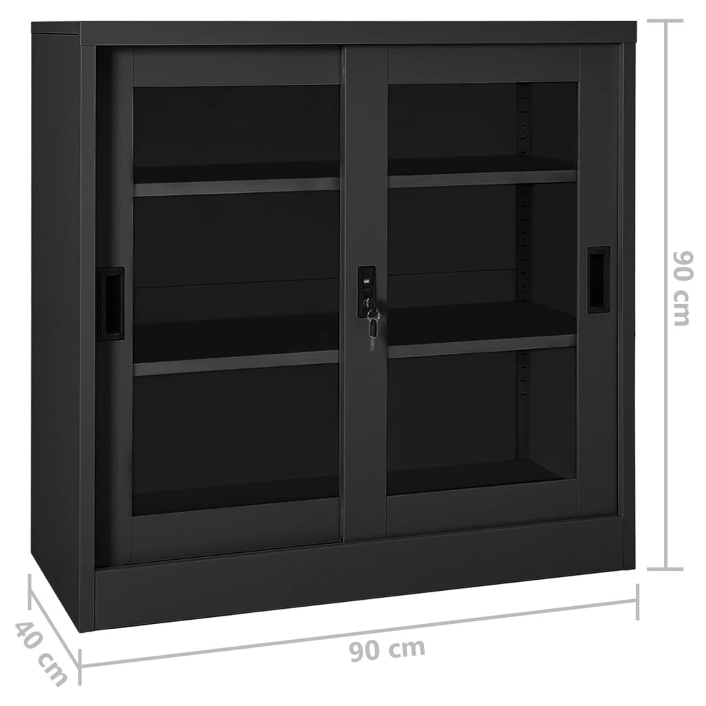 vidaXL Шкаф с плъзгаща врата и плантер, антрацит, стомана