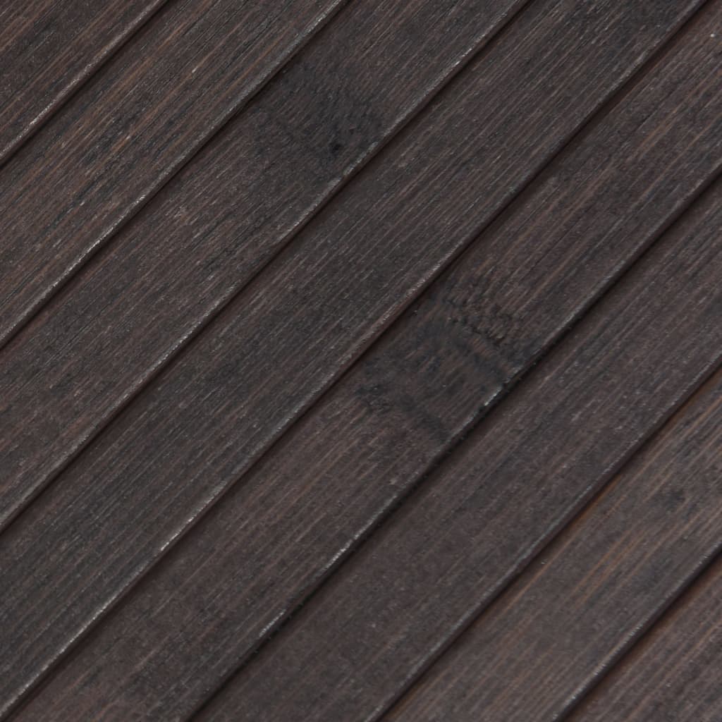 vidaXL Килим, правоъгълен, тъмнокафяв, 60x500 см, бамбук
