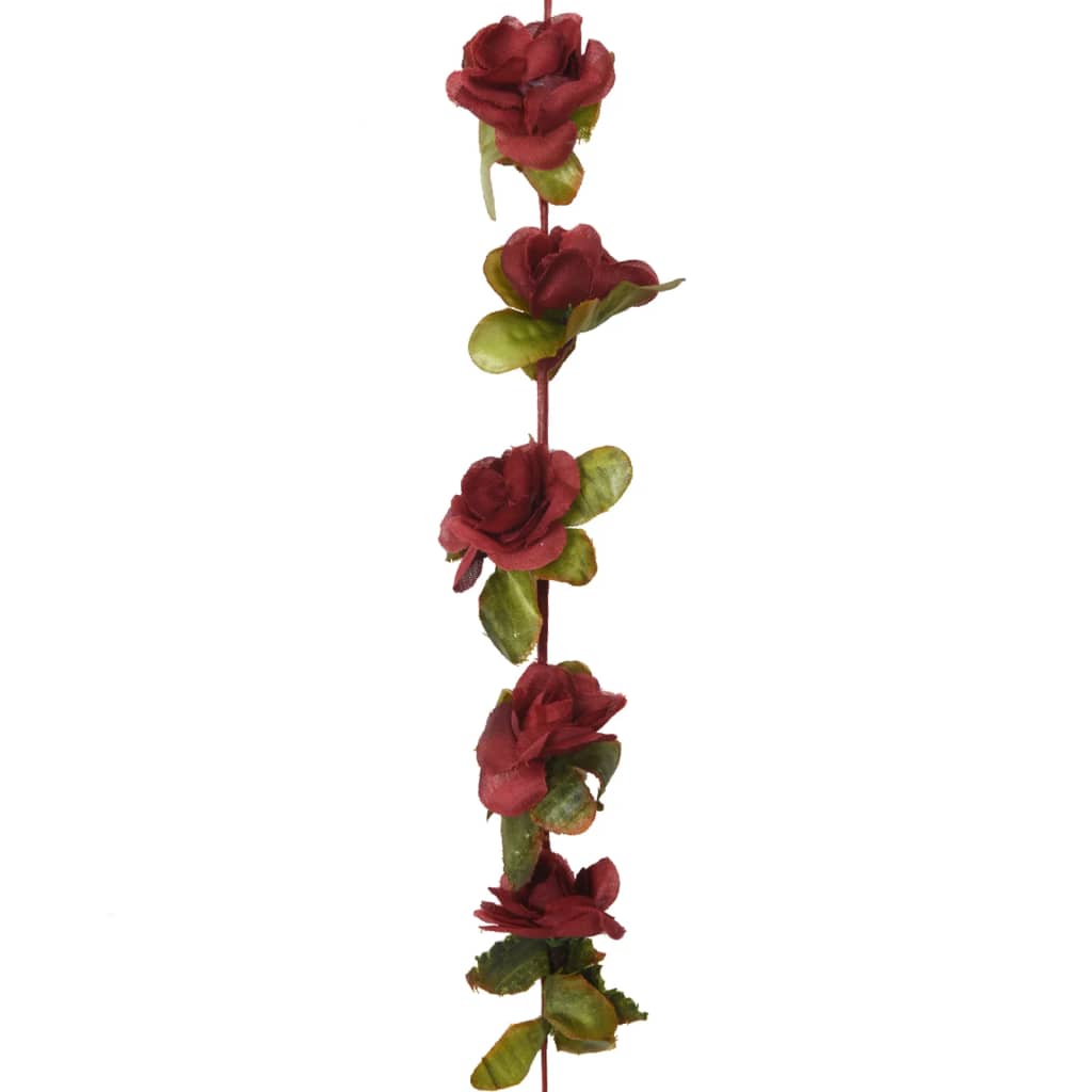 vidaXL Гирлянди от изкуствени цветя 6 бр виненочервени 250 см