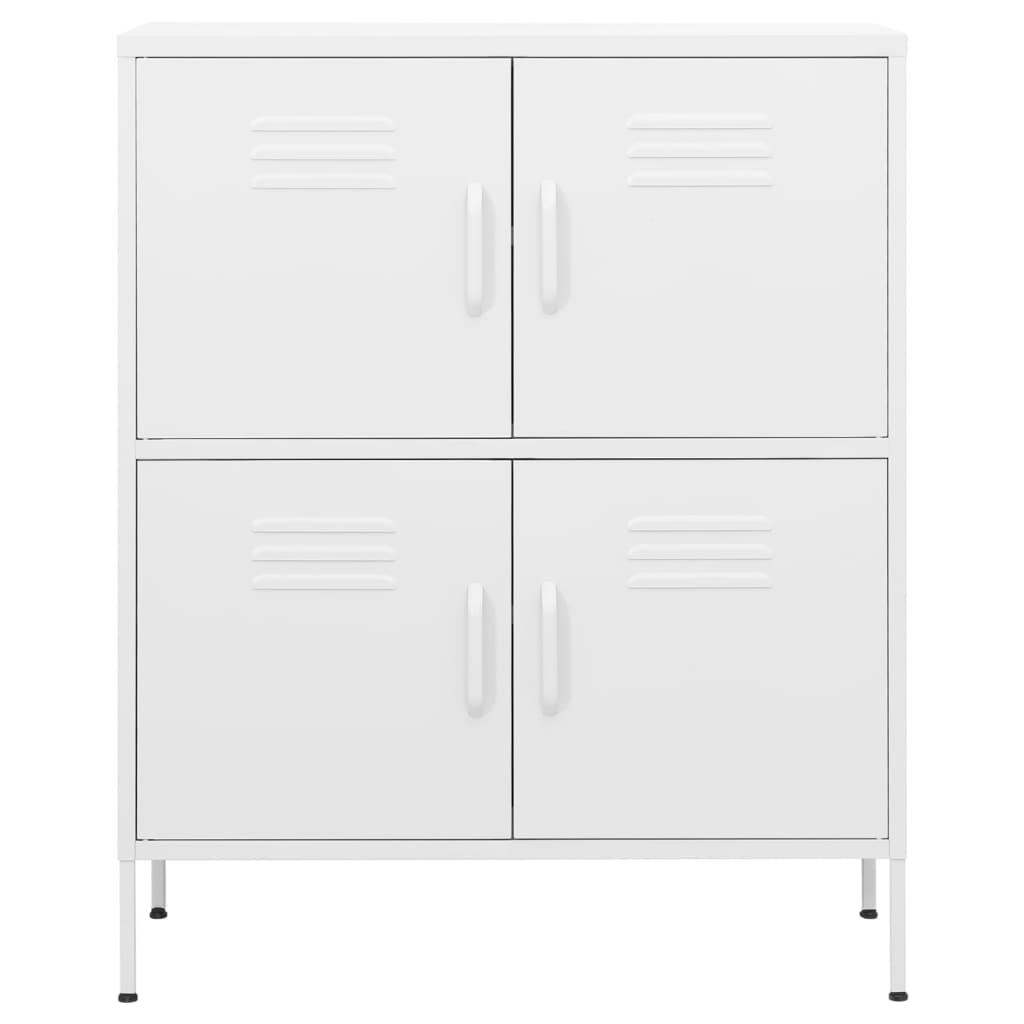 vidaXL Шкаф за съхранение, бял, 80х35х101,5 см, стомана