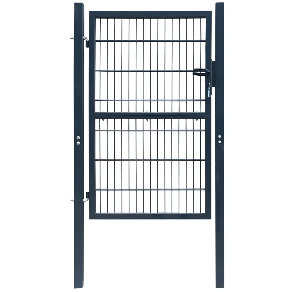 vidaXL 2D Оградна врата, единична, антрацитно сиво, 106х190 см