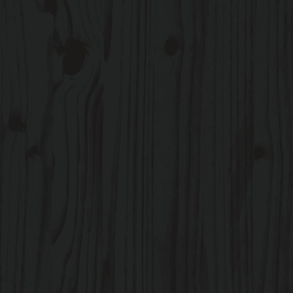 vidaXL Градинска табуретка с възглавница, черна, бор масив