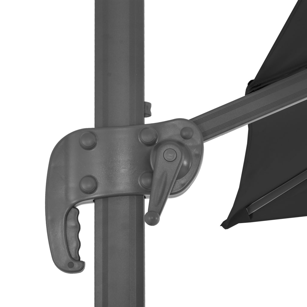vidaXL Градински чадър чупещо рамо алуминиев прът 300x300 см антрацит