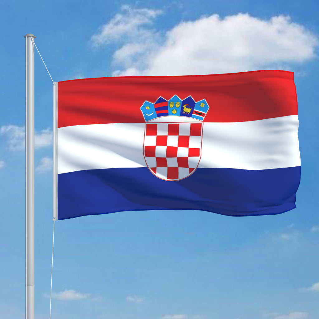vidaXL Флаг на Хърватия и алуминиев флагщок, 6,2 м