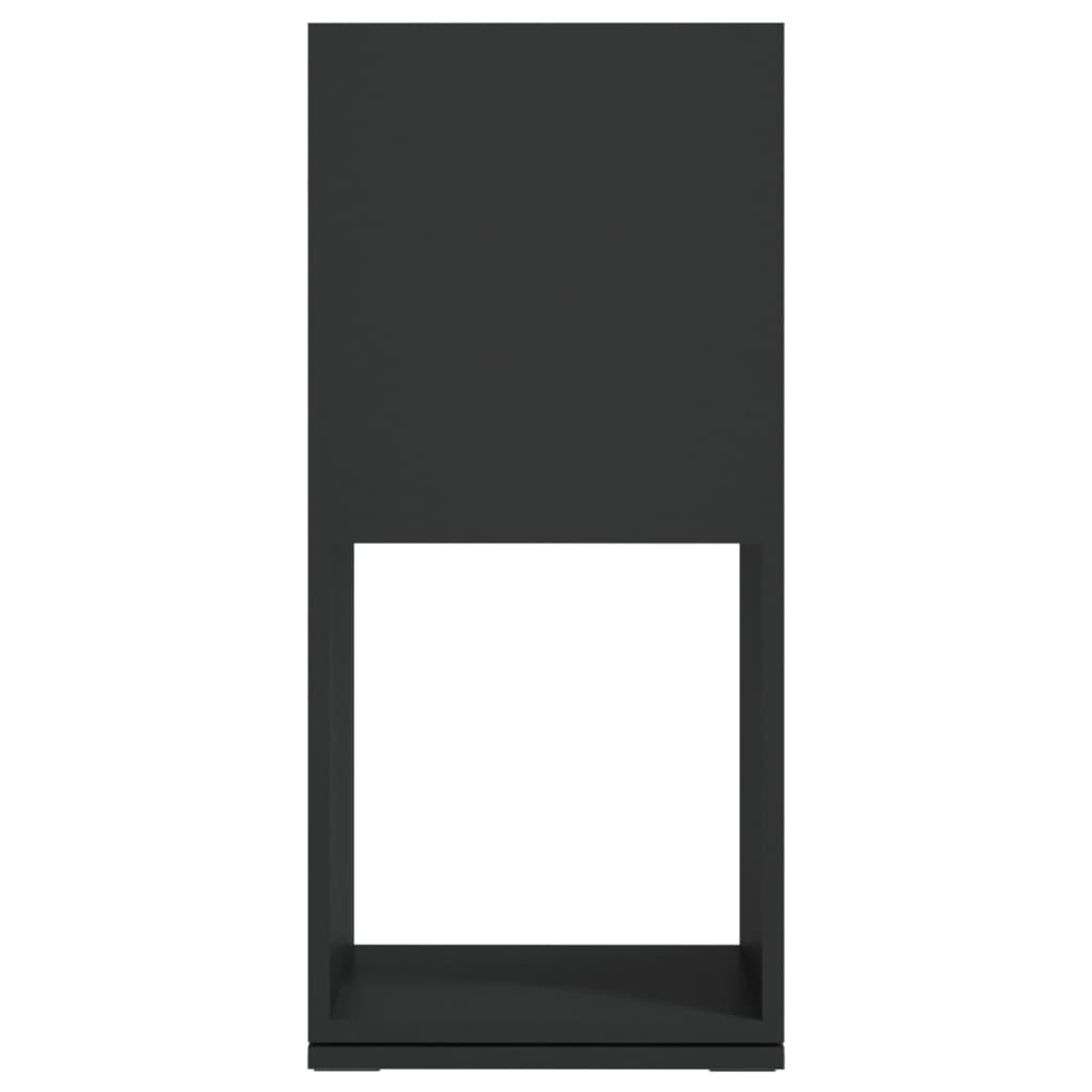 vidaXL Въртящ се шкаф, черен, 34,5x34,5x75,5 см, инженерно дърво