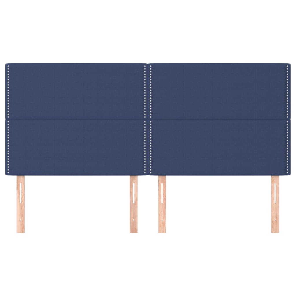 vidaXL Горни табли за легло, 4 бр, сини, 80x5x78/88 см, плат