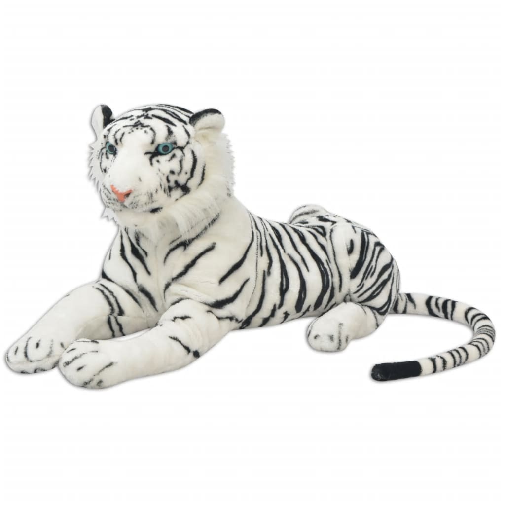 vidaXL Плюшена детска играчка тигър бяла XXL