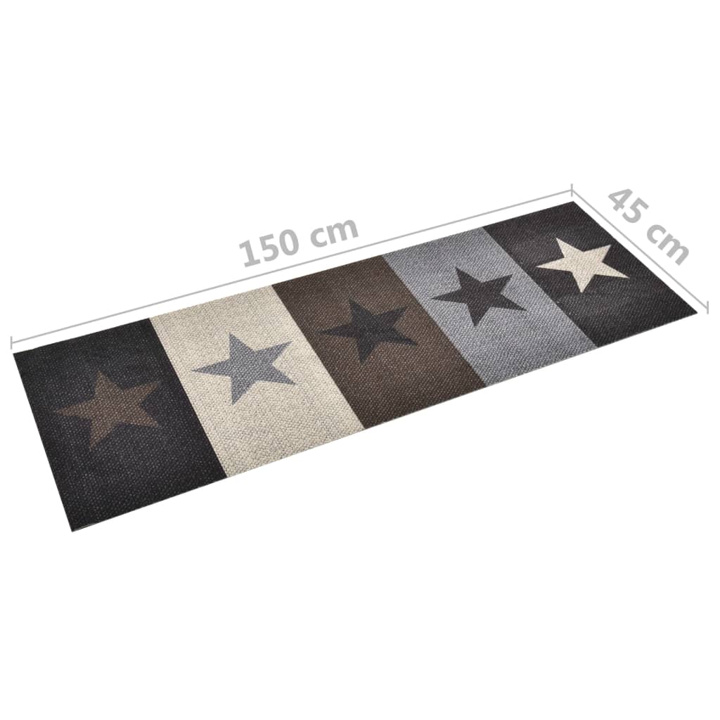 vidaXL Кухненско килимче, перимо, звезди, 45x150 см