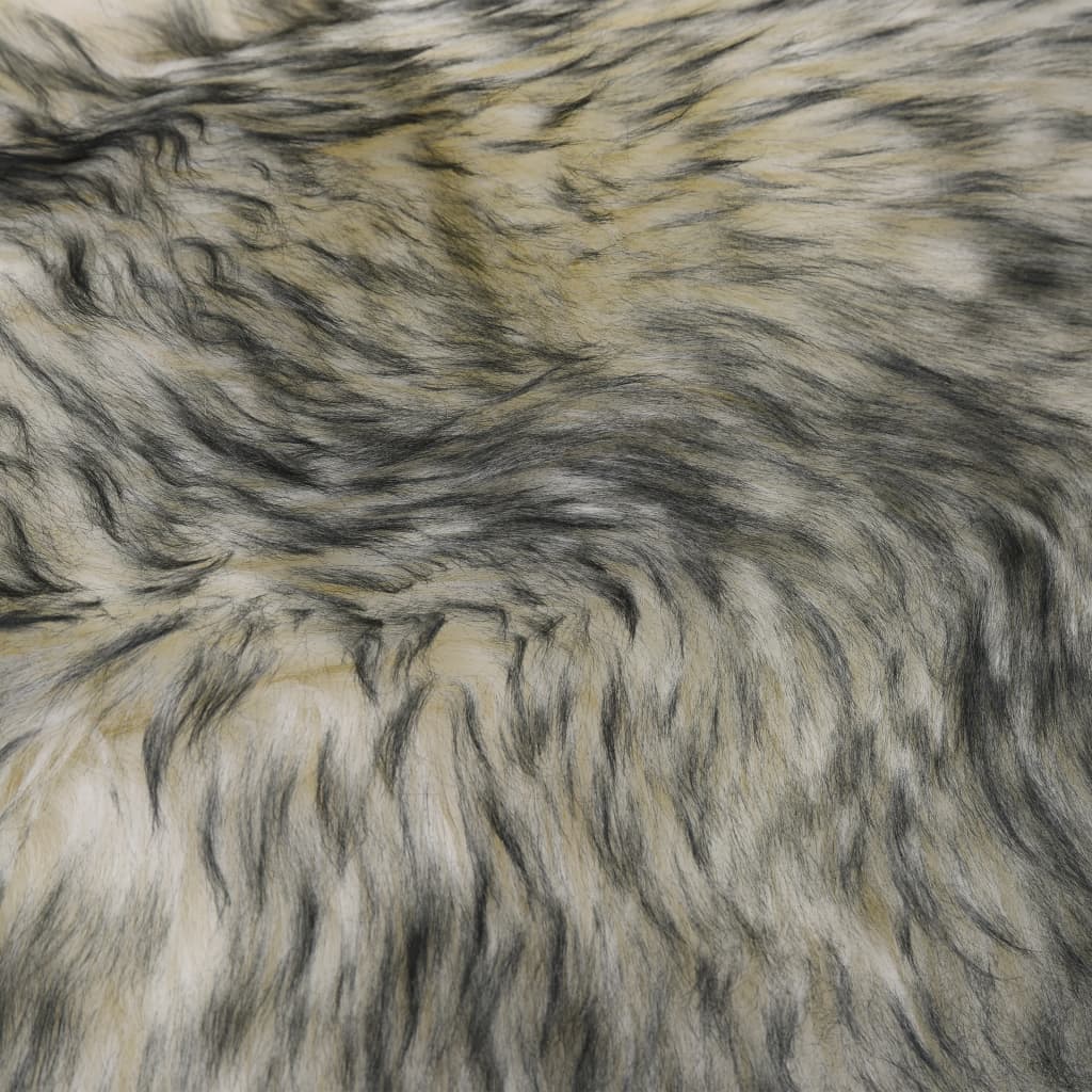 vidaXL Килим от овча кожа, 60х180 см, тъмносив меланж