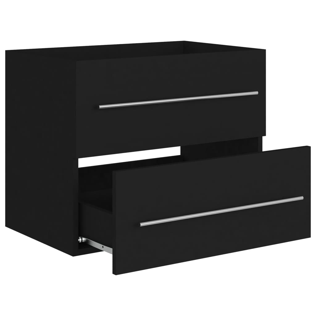 vidaXL Долен шкаф за мивка, черен, 60x38,5x48 см, ПДЧ