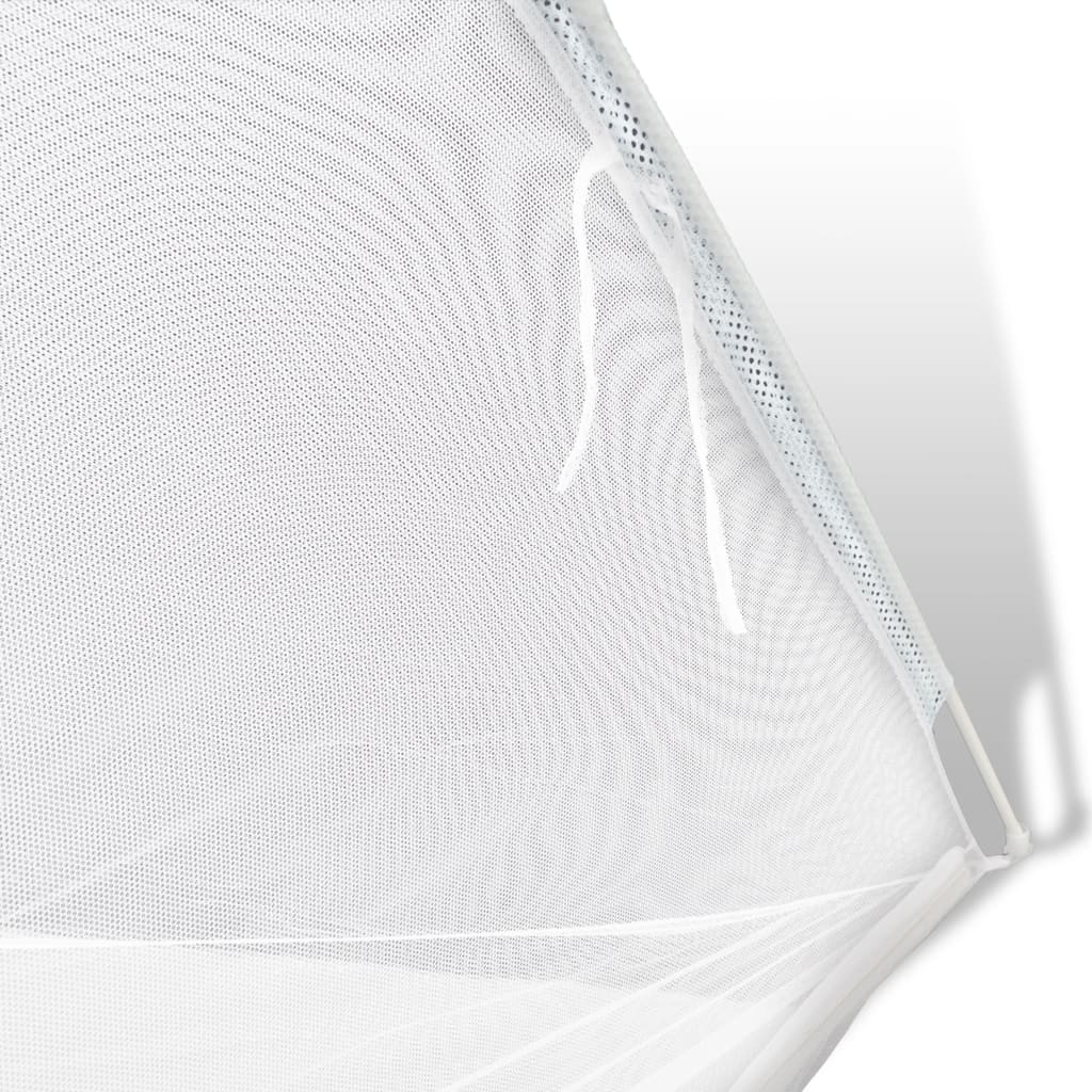vidaXL Палатка за къмпинг, 200x120x130 см, фибростъкло, бяла