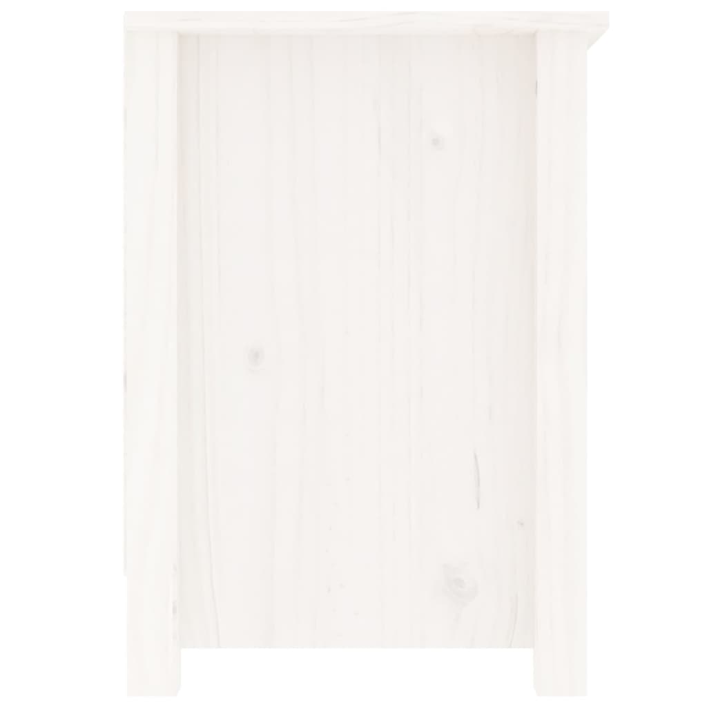 vidaXL ТВ шкаф, бял, 103x36,5x52 см, бор масив