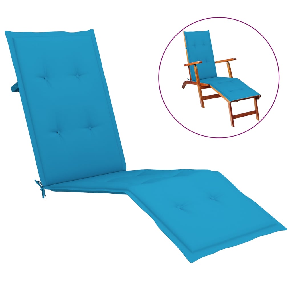 vidaXL Възглавница за стол шезлонг синя (75+105)x50x3 см