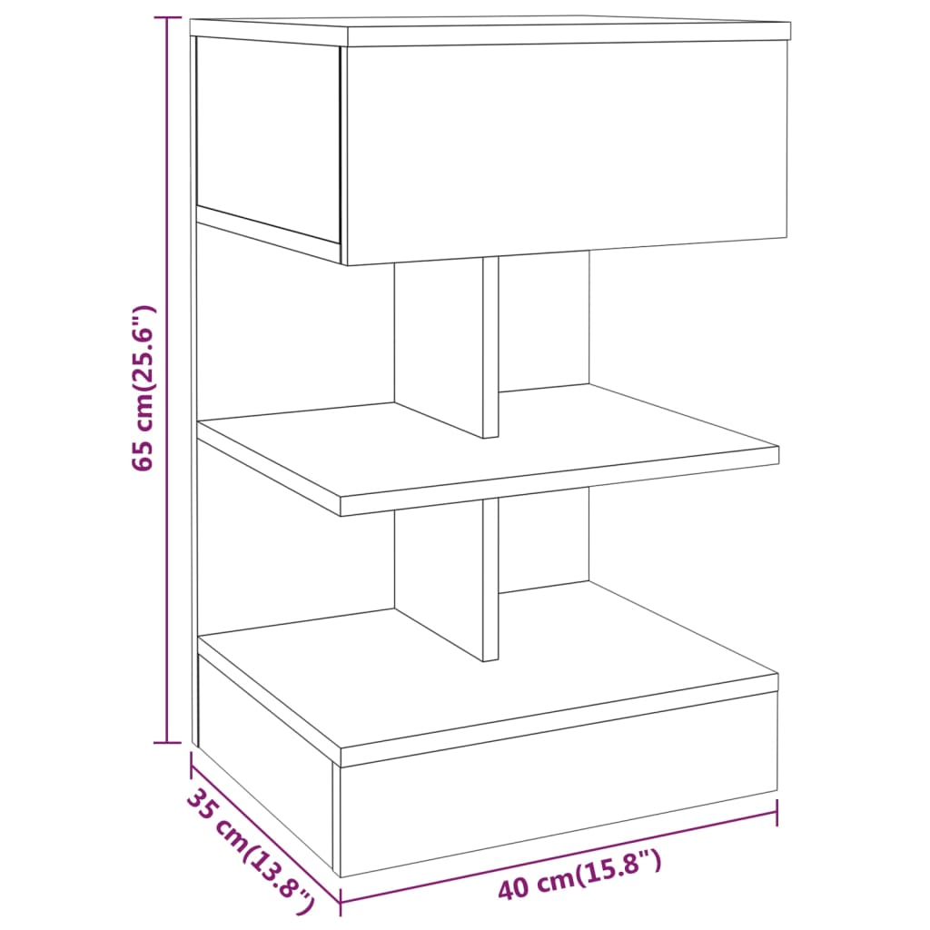 vidaXL Нощни шкафчета, 2 бр, кафяв дъб, 40x35x65 см, инженерно дърво