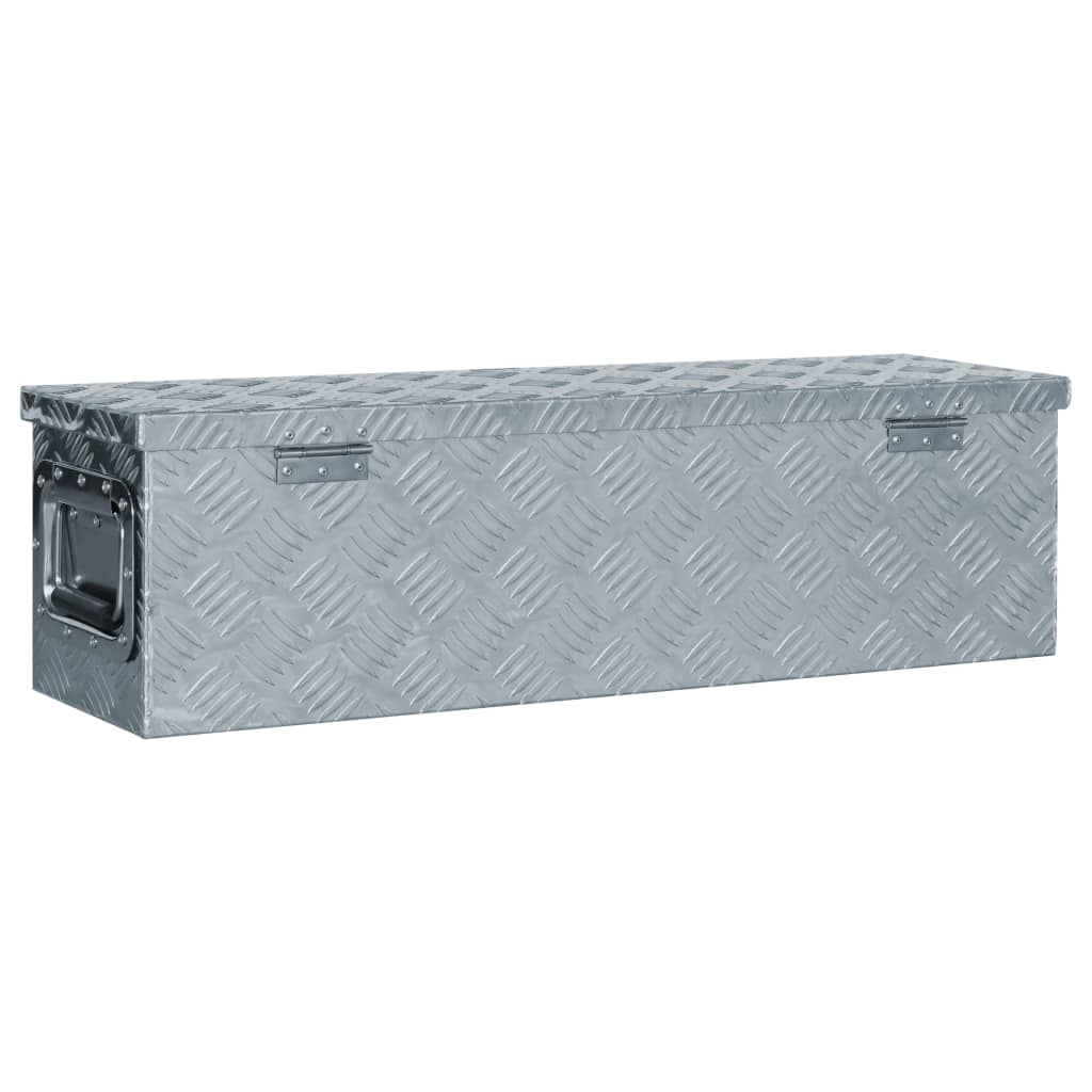 vidaXL Алуминиева кутия, 80,5x22x22 см, сребриста