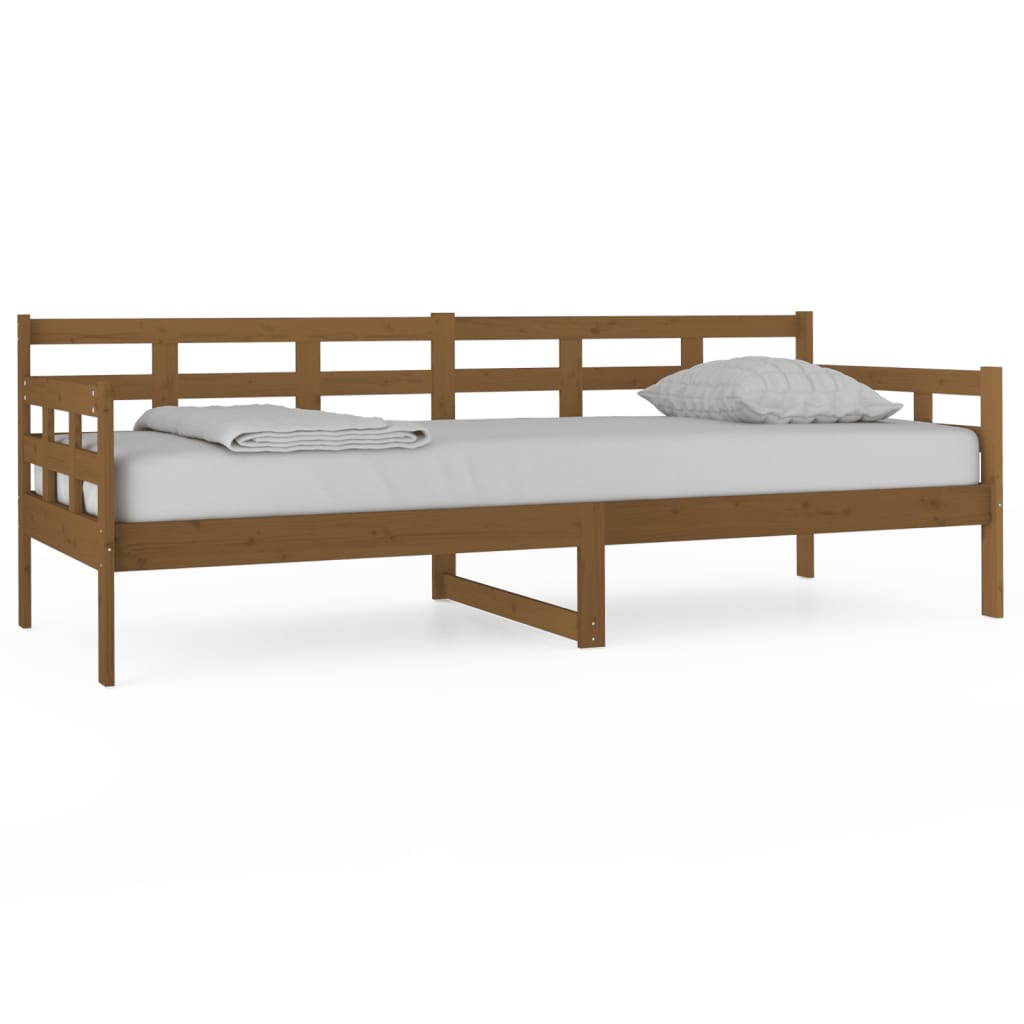 vidaXL Дневно легло, меденокафяво, борово дърво масив, 80x200 см