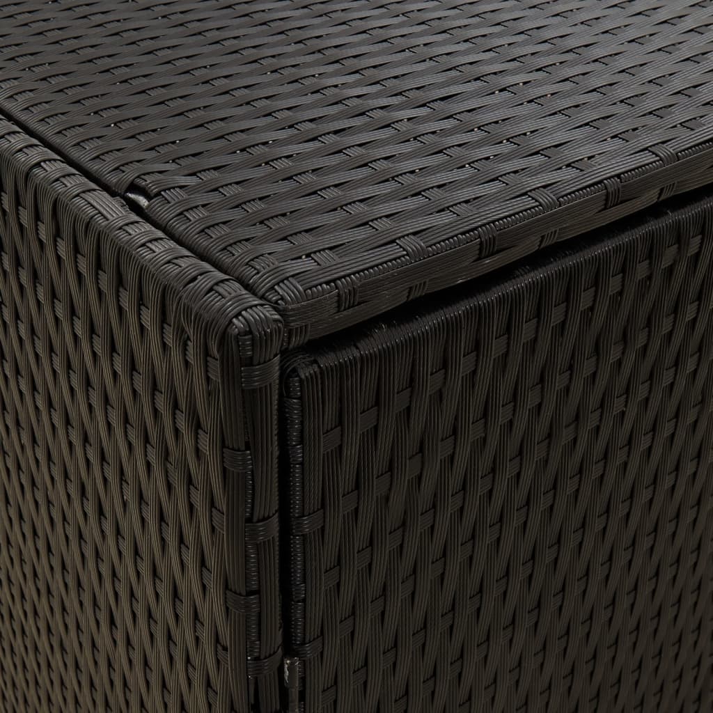 vidaXL Градински шкаф за съхранение черен 198x55,5x80 см полиратан