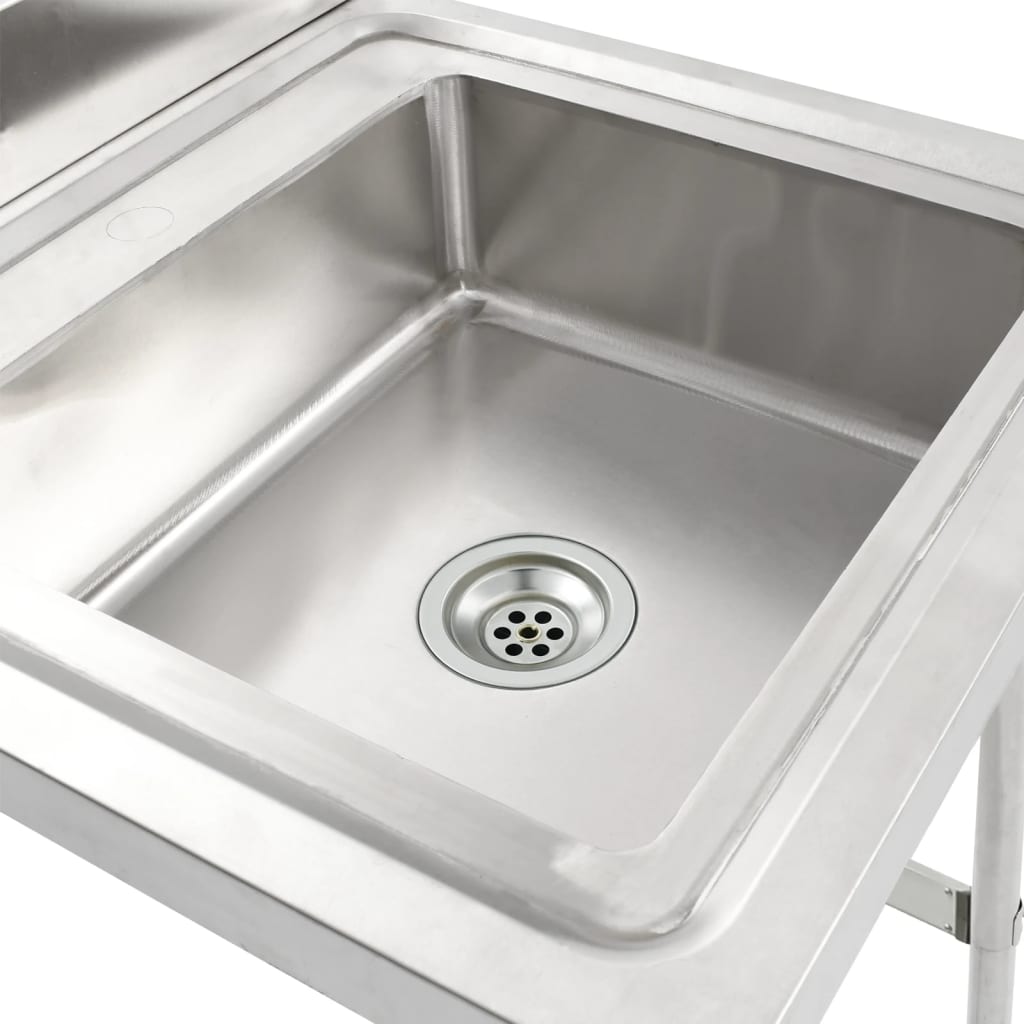 vidaXL Кухненска мивка с едно корито, неръждаема стомана