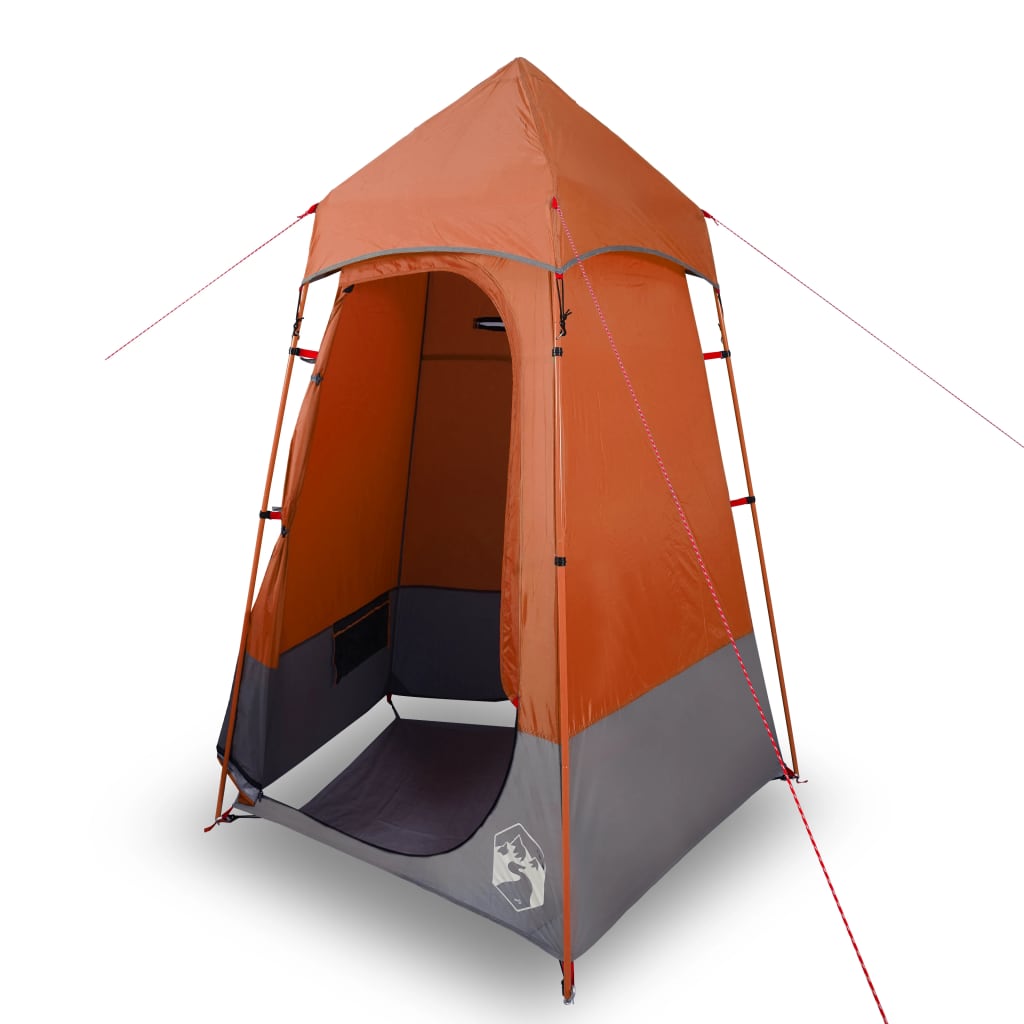 vidaXL Палатка за тоалетна, сива и оранжева, водоустойчива