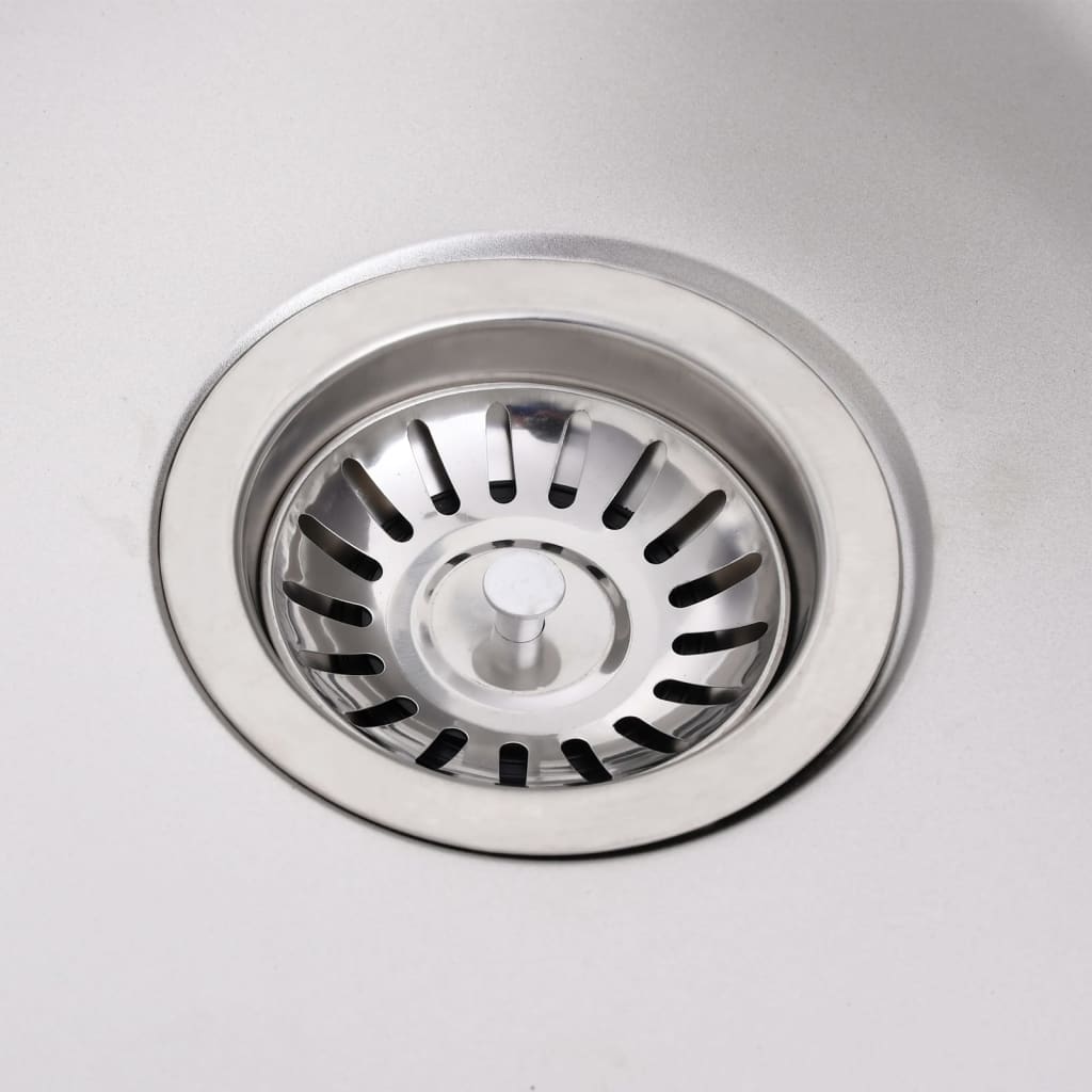 vidaXL Къмпинг мивка, двойно корито, с кран, неръждаема стомана