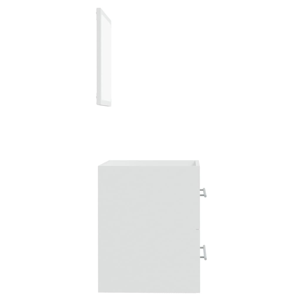 vidaXL Шкаф за баня с огледало, бял, 41x38,5x48 см