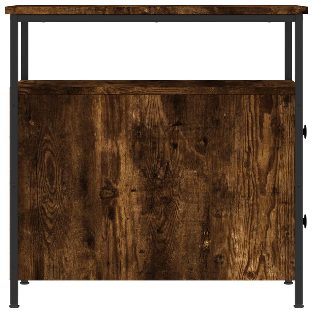 vidaXL Нощно шкафче, опушен дъб, 30x60x60 см, инженерно дърво
