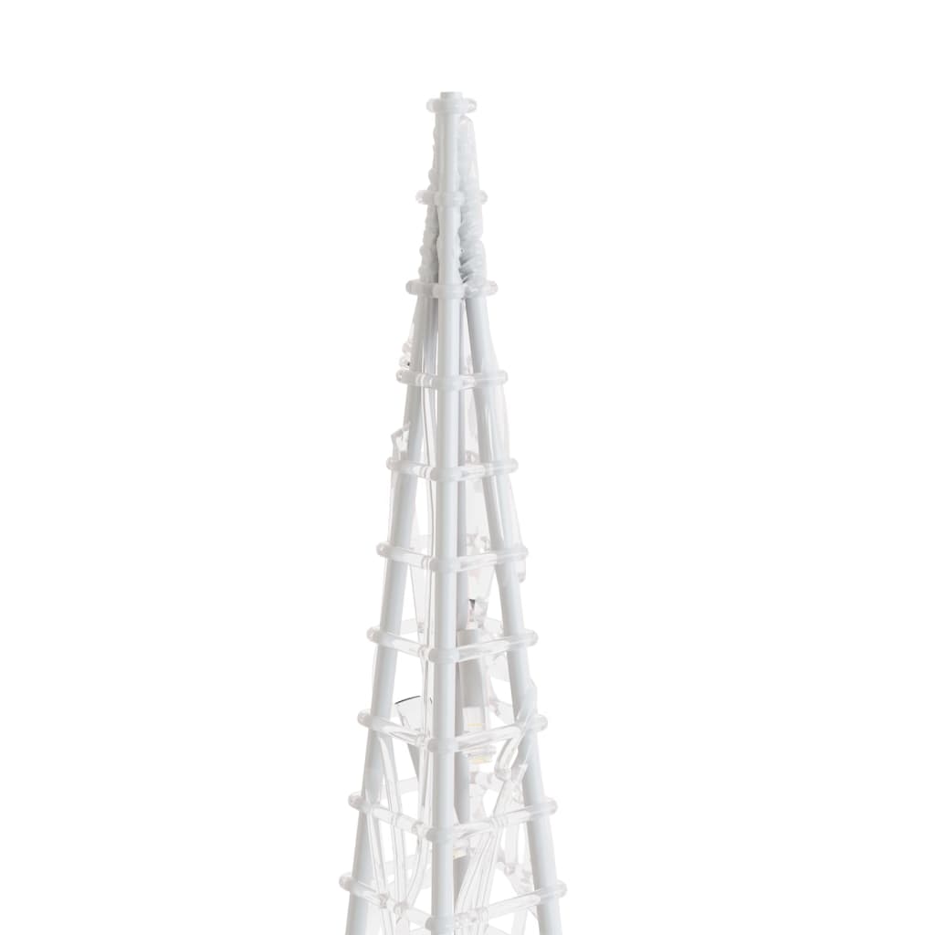 vidaXL Акрилен декоративен LED светещ конус студено бял 120 см