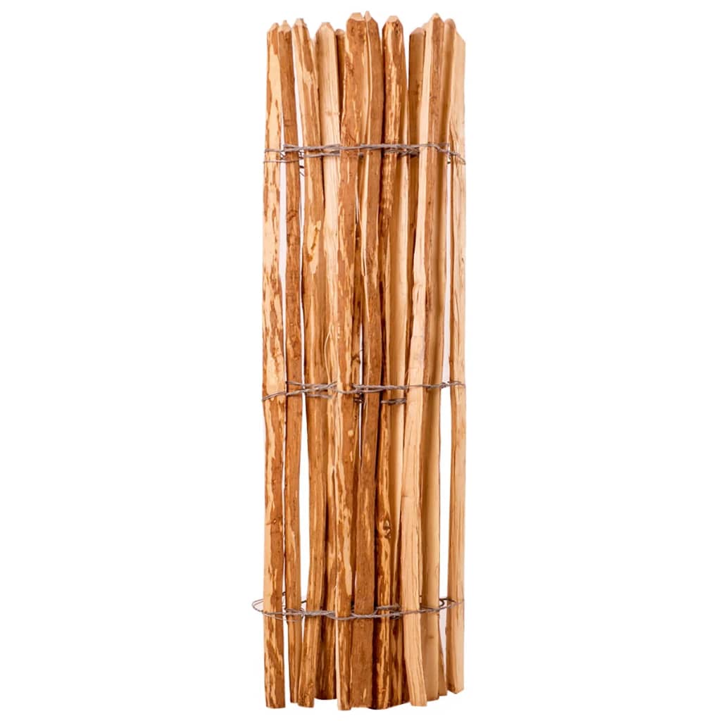 vidaXL Дървена ограда от колчета, лешниково дърво, 120x250 см