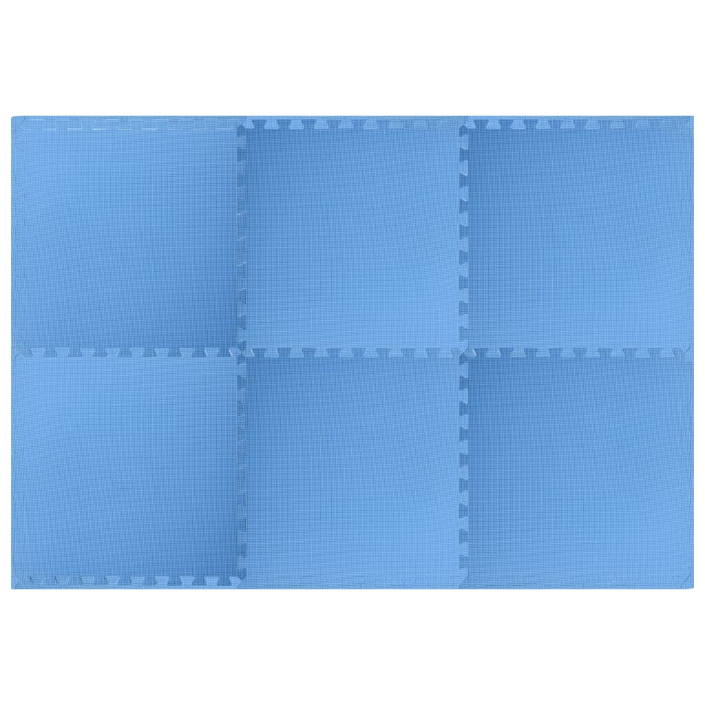 vidaXL Постелки за под 6 бр 2,16 м² EVA пяна сини
