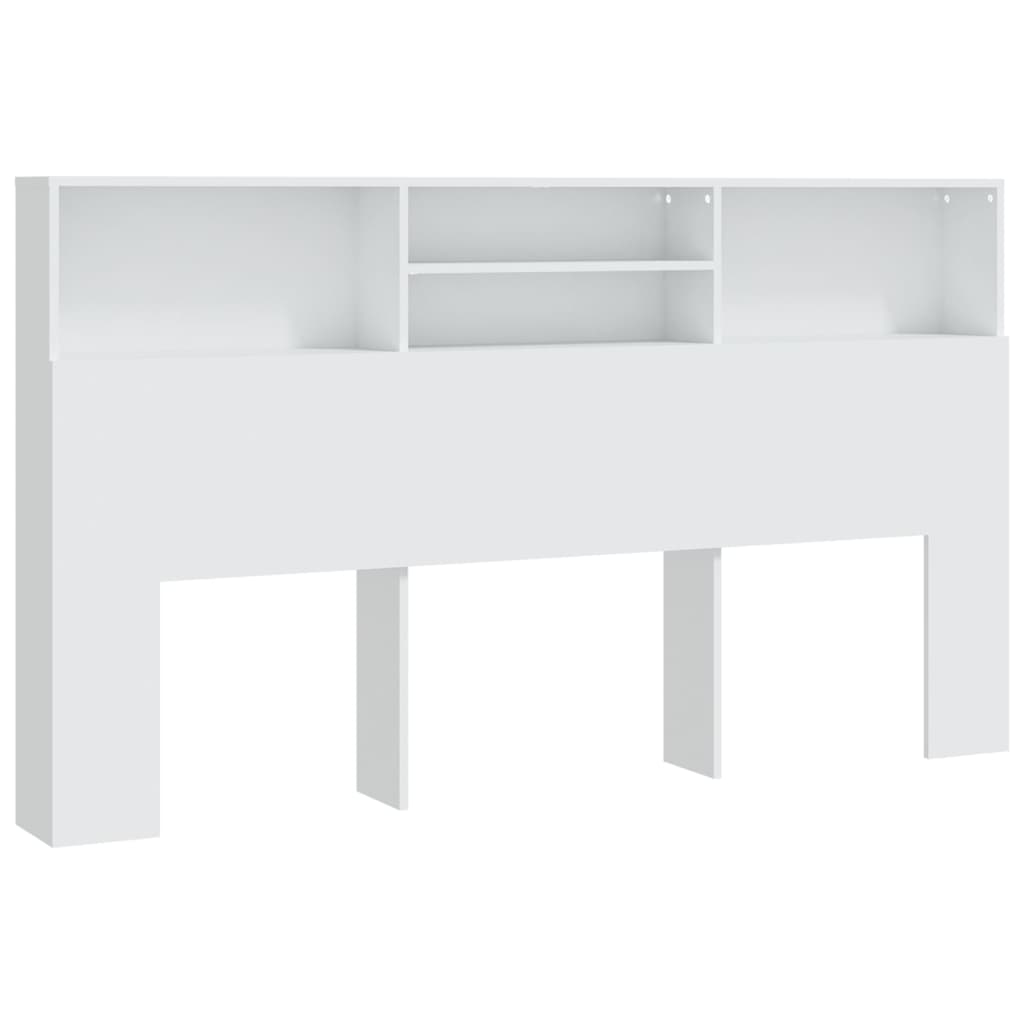 vidaXL Табла за легло тип шкаф, бяла, 180x19x103,5 см